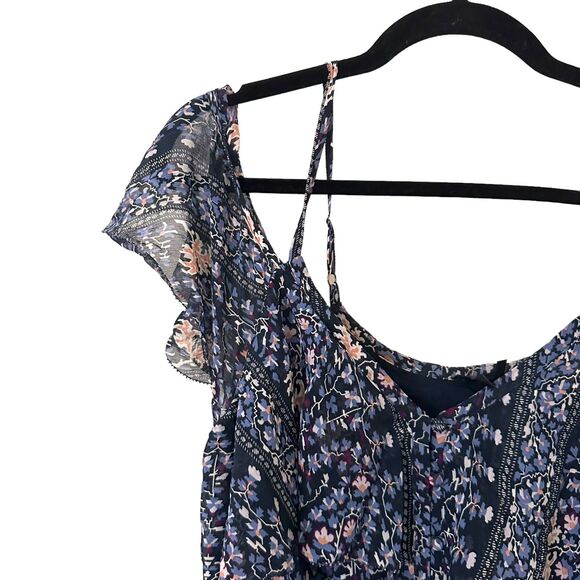 PAIGE Olympia Silk Floral Off Shoulder Mini Dress Sz Medium - Picture 3 of 5